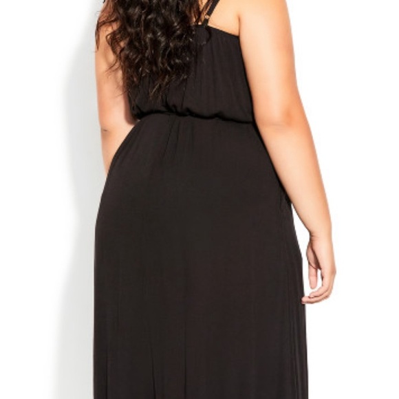 Black Tropical Escape Midi Dress By The Avenue Plus SZ 22/24 - Picture 3 of 8